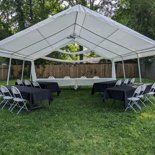 Tent with Tables Setup 1